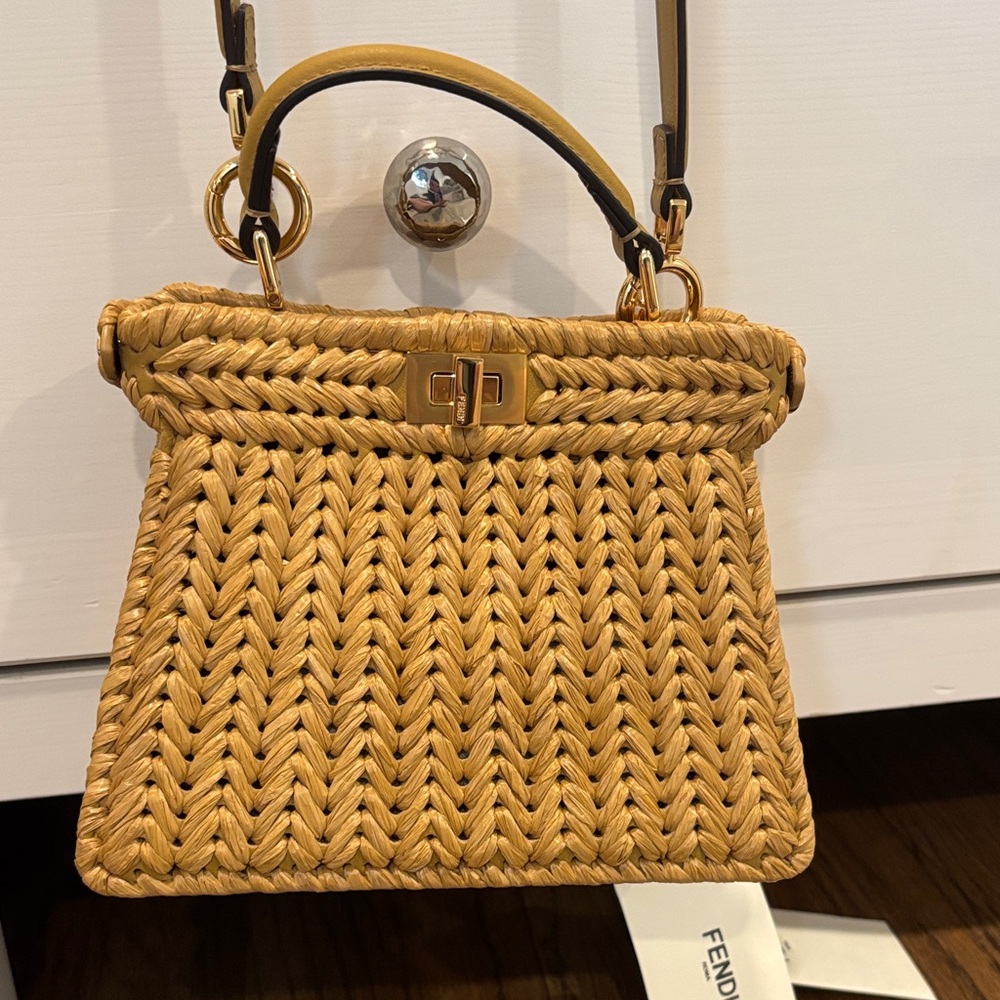 Fendi small raffia peekaboo